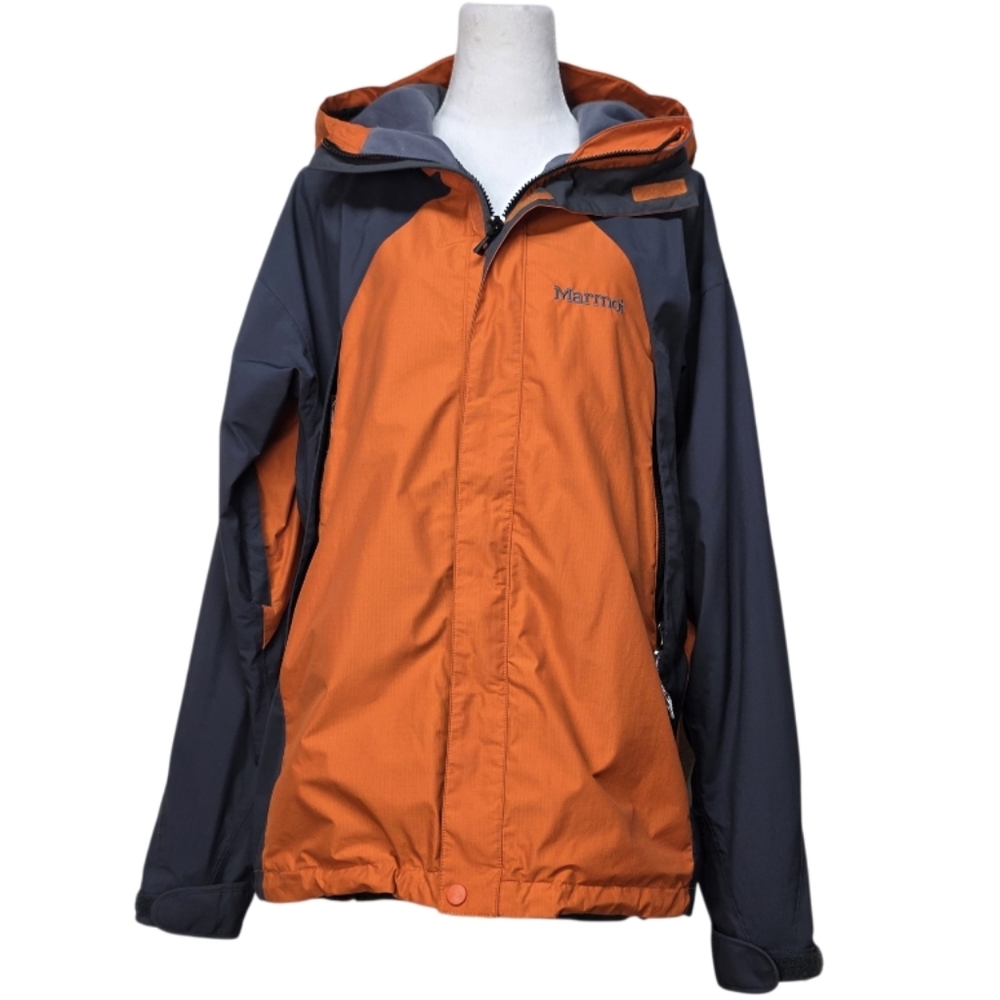 Marmot Men's Vibrant Orange and Charcoal Raincoat